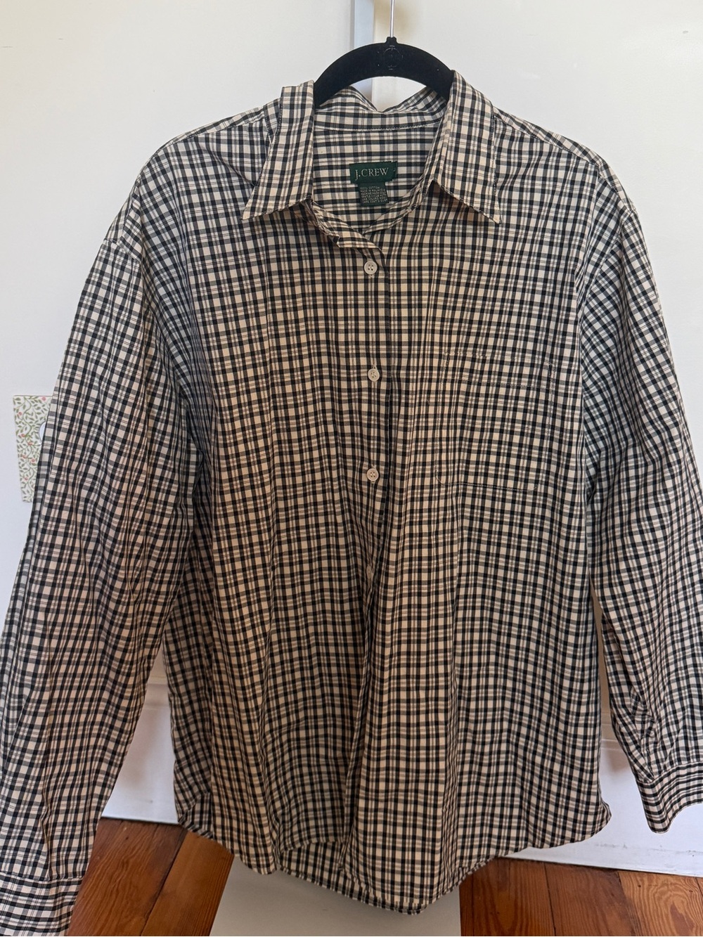 J. Crew Men's Plaid Button-Down Shirt - Beige & Black